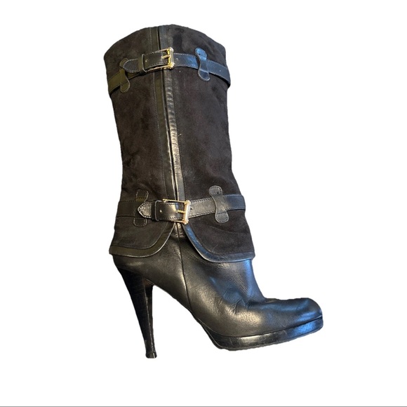 Cole Haan Shoes - Cole Haan Nike Air Kennedy Black Leather Heeled Boots Women Size 7 B